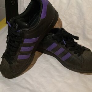 Adidas Men's Black and Purple Sneakers